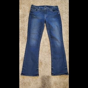Women's Silver Jeans 33 x 31 Aiko Slim Boot Dark Wash EUC